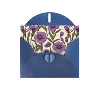 Blue Pearlescent Paper Holiday Cards 4"x6" YYHHAOFA Purple flowers on rhizome Pattern Greeting Cards for Christmas, Birthday, Wedding Anniversary & Party Invitations