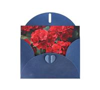 Blue Pearlescent Paper Holiday Cards 4"x6" YYHHAOFA red geraniums Pattern Greeting Cards for Christmas, Birthday, Wedding Anniversary & Party Invitations