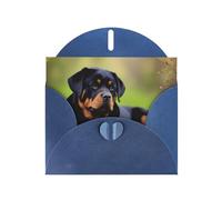 Blue Pearlescent Paper Holiday Cards 4"x6" YYHHAOFA rottweiler wallpaper Pattern Greeting Cards for Christmas, Birthday, Wedding Anniversary & Party Invitations
