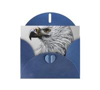 Blue Pearlescent Paper Holiday Cards 4"x6" YYHHAOFA Sketching an eagle Pattern Greeting Cards for Christmas, Birthday, Wedding Anniversary & Party Invitations