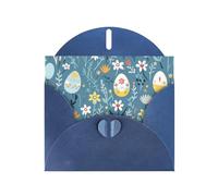 Blue Pearlescent Paper Holiday Cards 4"x6" YYHHAOFA spring happy easter holiday Pattern Greeting Cards for Christmas, Birthday, Wedding Anniversary & Party Invitations