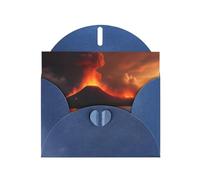 Blue Pearlescent Paper Holiday Cards 4"x6" YYHHAOFA The erupting Kilauea volcano Pattern Greeting Cards for Christmas, Birthday, Wedding Anniversary & Party Invitations