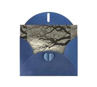 Blue Pearlescent Paper Holiday Cards 4"x6" YYHHAOFA Tree branches in the wind Pattern Greeting Cards for Christmas, Birthday, Wedding Anniversary & Party Invitations