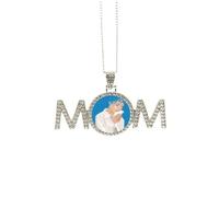 blue pegirl anti-war pattern Mothers Day Gift for Mom Nana Grandma Necklace Birthday Jewelry