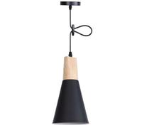 Blue Pendant Light for Bedside Cone Hanging Lighting Wood Accent, Nordic Decorative Semi-Flush Mount Ceiling Light Modern LED Hanging Pendant Light for Hallway Kitchen, Dining Table