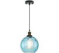 Blue Pendant Light Industrial Hanging Lamp Indoor Chandelier Compatible with Kitchen Island Dining Room Unique Ceiling Lamp,Foyer