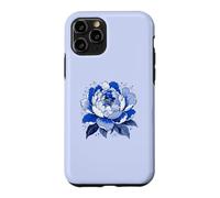 Blue Peony Flower Botanical Floral Art Elegant Design Case for iPhone 11 Pro