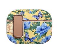 Blue Peony Flower Printed Case Compatible for Airpods Pro 2 Earbud Cases Earphone Protective Covers
