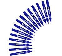 Blue Permanent Markers Thick Bullet Tip Permanent Marker Pens Waterproof Quick Drying Pens Works on Plastic Glass Wood Metal & Fabric For Colouring Doodling Marking Office School Stationery (15)