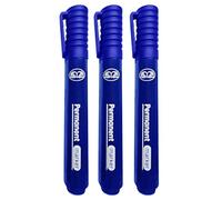 Blue Permanent Markers Thick Bullet Tip Permanent Marker Pens Waterproof Quick Drying Pens Works on Plastic Glass Wood Metal & Fabric For Colouring Doodling Marking Office School Stationery (3)