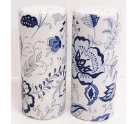 Blue Persia Spots Salt and Pepper Set Ceramic Porcelain Round Floral Blue White Cruet Set Hand Decorated in UK