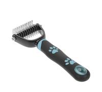 (Blue) Pet Grooming Tool - Double Side Dematting Comb Remove Undercoat Mats Tangles Shedding Brushes