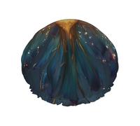 Blue Phoenix Double Layer Shower Cap for Women Waterproof and Durable Protects Hair During Bath, Beauty