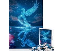 Blue Phoenix Rising from Water 1000 Piece Jigsaws for Teenagers Boost Memory Retention Effectively Calming Relaxing Leisure Game (38x26cm)
