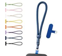 Blue Phone Wrist Strap with 360° Rotating Buckle - Adjustable Anti-Theft Hand Strap Durable Polyester Lanyard for Mobile Devices and Cases in Green, Pink, Beige, Yellow, Orange, Purple, Dark Blue,