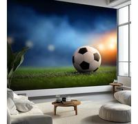 Blue Photo Wallpaper Wall Mural 200 x 140 cm Sports Football Stadium Non-Woven Poster, Modern Eco-Friendly Photo Wallpaper and Wall Mural Picture for Living Room, Bedroom