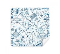 Blue Physical Electromagnetic Mechanics Chart Glasses Cleaning Cloth Phone Screen Cleaner Suede Fabric 2pcs