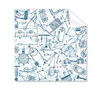 Blue Physical Electromagnetic Mechanics Chart Illustration Glasses Cloth Cleaning Cloth Gift Phone Screen Cleaner 5pcs