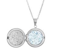 Blue Physical Electromagnetic Mechanics Chart Locket Necklace Hold Picture Jewelry Birthday Gift