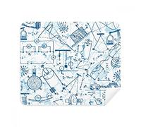 Blue Physical Electromagnetic Mechanics Chart Phone Screen Cleaner Glasses Cleaning Cloth 2pcs Suede Fabric