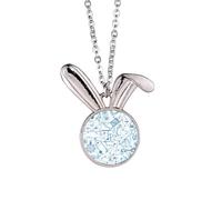 Blue Physical Electromagnetic Mechanics Chart Rabbit Necklace Pendant Bunny Animal Jewelry Gift