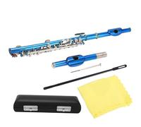 Blue Piccolo Flute Cupronickel, Beginners Instrument with Precisely Drawn Sound Hole for Top Sound Quality, Long-Term Use, Suitable As a
