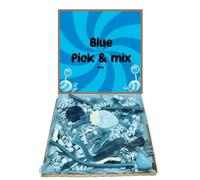 Blue Pick N Mix Sweets Gift Box Hamper Retro Sweet Present 300g - Gift Wrapped - Personalised Gift Tag Message (Just the sweets)