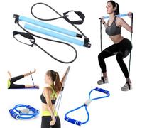 BLUE PILATES BAR & YOGA TONER Resistance Band -Fitness Band, Stretch Band, Pull Up Band, TONING EQUIPMENT, Gut Busting BODY TRIMMER, Waist & Ab Shaper, Arms, Chest (BLUE Pilates Bar & YOGA Toner)