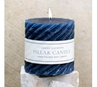 Blue Pillar Candle, 1x Ink Blue Twisted Candle, 1x Navy Blue Shaped Candle 10 x 10cm, Inky Blue Twisted Pillar Candle, Chunky Blue Candle, Candle Gift, Navy Blue Candle, Dark Blue Candle