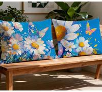 Blue Pillowcase Butterfly Cushion Covers set of 2 Large Pillow Cases 28x36in Rectangle Cushion Covers,2026 New Velvet Duplex Print Sofa Pillows for Winter Autumn Living Room Home Decor Gifts O-920O