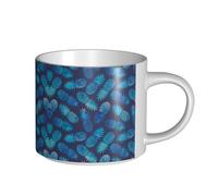 Blue Pineapple Large Capacity Ceramic Mug, Delicate Body, Thick Body, Simple and Elegant