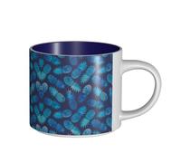 Blue Pineapple Large Capacity Ceramic Mug, Delicate Body, Thick Body, Simple and Elegant