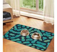Blue Pineapple Print Pet Absorbent Leather Tablecloth Perfect for Dogs, Cats, and Other Pets