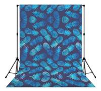 Blue Pineapple Print Photo Studio Background 5x7ft Soft Photo Backdrop Curtain For Studio Content Creator Equipment