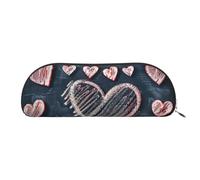 Blue Pineapple Print Receive Bag Makeup Bag Cosmetic Bags Travel Storage Bag Toiletry Receive Bags Pencil Case Pencil Bag, I Love You Words With Hearts, One Size