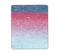 Blue Pink and Purple Pastel Colors Desk Pad, Washable for Office/Gaming/Writing, Rubber Base, Polyester Surface