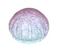 Blue Pink And Purple Pastel Colors Print Hair Cap With Adjustable Elastic Band And Vibrant, Shower Cap For Women Reusable Waterproof