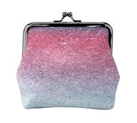 Blue Pink and Purple Pastel Colors Print Women's Microfiber Leather Kiss Lock Coin Purse, Mini Wallet for Cards and Lipstick