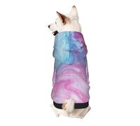 Blue Pink and Purple Pastel Colors Printed Dog Hoodie Soft Dog Sweatshirt Cute Cat Dog Clothes for Small Dogs Kitten Puppy, 2XL