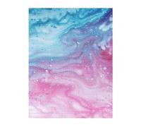 Blue Pink and Purple Pastel Colors Printed Jigsaw Puzzle 16.7x22.3 CM, Rectangular Puzzle Challenging Game for Adults Gifts, Family Fun Decorative Wall Decor