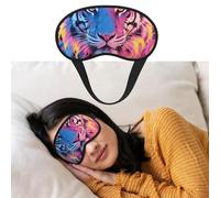Blue Pink and Yellow Fire Tiger Eye Masks for Sleep Soft Comfort Sleep Masks with Elastic Strap Adjustable Blackout Eye Shade Covers for Women Men Travel/Sleeping