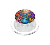 Blue Pink Butterfly Orange Lily Purple Tropical Garden PopSockets PopGrip for MagSafe