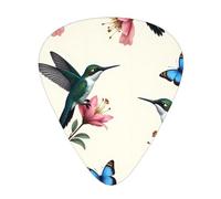 Blue Pink Floral Guitar Picks Gift Set - 12 Smooth Durable Plectrums For Acoustic, Electric & Bass Guitar, Perfect Present For Guitar Lovers & Musicians