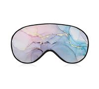 Blue Pink Purple Gold Marble Sleep Mask Watercolor Blindfold for Sleeping Elastic Blackout Eye Mask Cover for Full Night's Sleep Travel and Nap