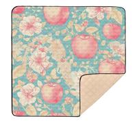 Blue Pink Romantic Valentine's Day Flower Personalized Large Non-Slip Baby Playmat for Indoor Outdoor Portable Baby Crawling Mat for Baby Toddler Infant, 50'' x 50''