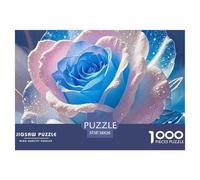 Blue Pink Rose Puzzle 1000 Pieces Adults Hobby Creative Entertainment Gift Smooth Cut Sturdy Build 38x26cm/1000pcs