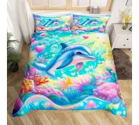 (Blue Pink, Super King(No Comforter)) Homewish Dream Catcher Bedding Set Double for Girls Galaxy Dreamcatcher Boho Comforter Cover Woman Purple Starry Feather Duvet Cover,Bohemian Mandala