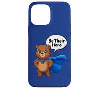 Blue Pinwheel Be Their Hero Superhero Bear Child Advocacy Case for iPhone 13 Pro Max