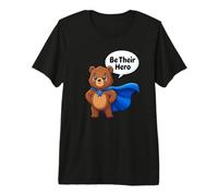Blue Pinwheel Be Their Hero Superhero Bear Child Advocacy Premium T-Shirt