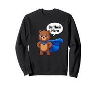 Blue Pinwheel Be Their Hero Superhero Bear Child Advocacy Sweatshirt